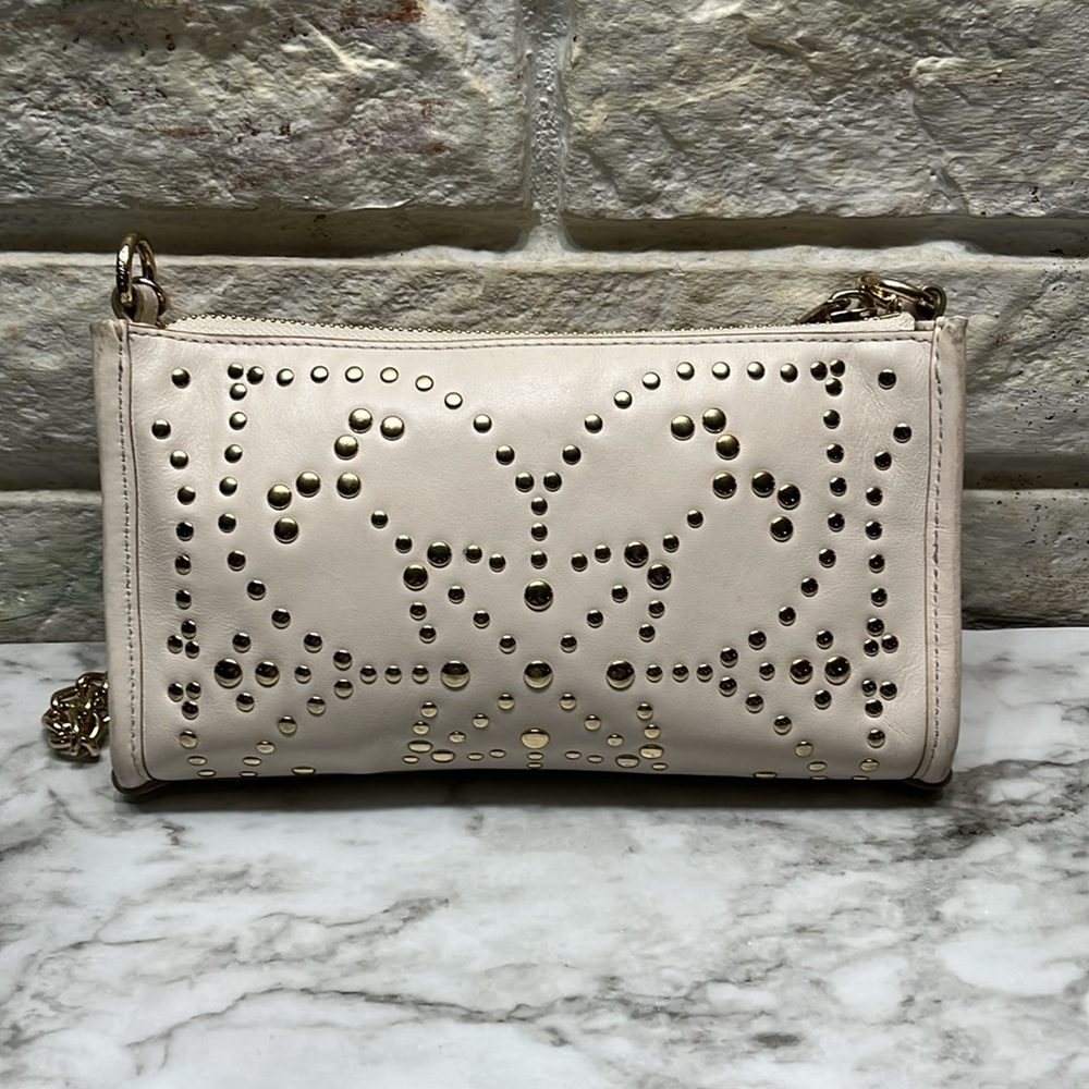 Coach stud Rivet Cream-Gold Leather crossbody purse. In GUC - Picture 4 of 16